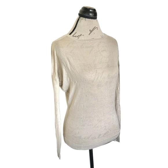 The Limited Womens Sweater Size XS Beige Rhinestones Dead Stock Sparkle Vintage - Picture 2 of 12